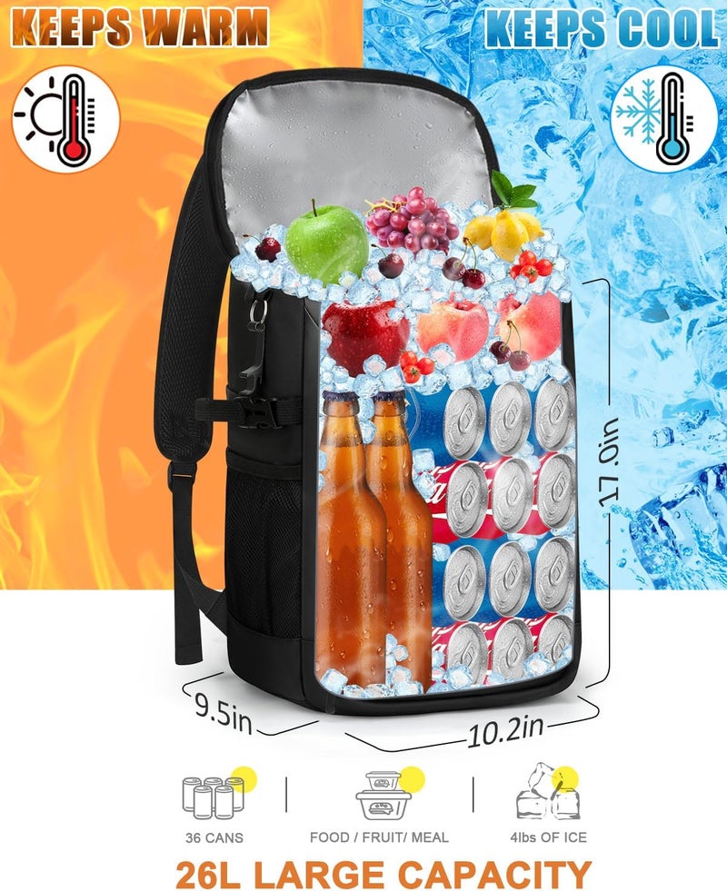 Capolo Cooler Backpack Insulated Waterproof for Women Men,36/45 Cans Lunch Backpack Coolers Leak Proof Soft Cooler Bag Ice Chest for Camping Beach - Image 4